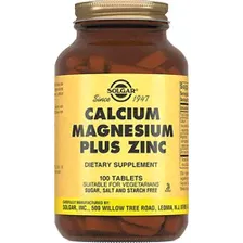 Solgar Calcium Magnesium Plus Zing - Кальций, магний, цинк в таблетках, 100 шт